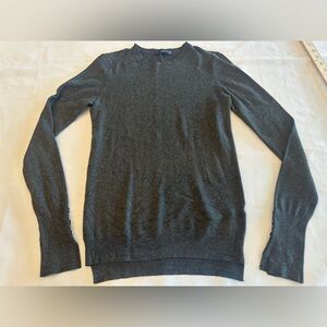 Zara Knit Dark Grey Women’s Sweater with Decorative Sleeve Buttons Size Medium